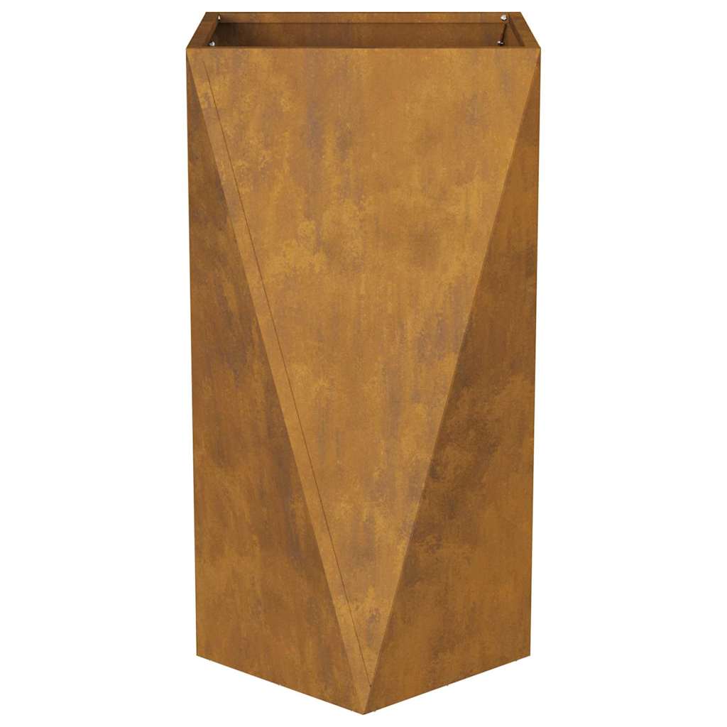 Planter 2 pcs Rusty 40 x 40 x 75 cm Weathering Steel