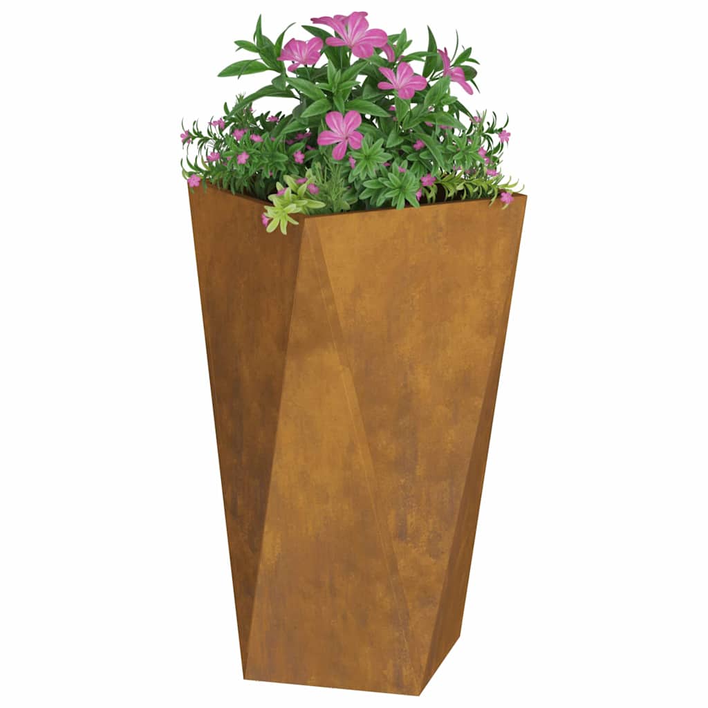 Planter 2 pcs Rusty 40 x 40 x 75 cm Weathering Steel
