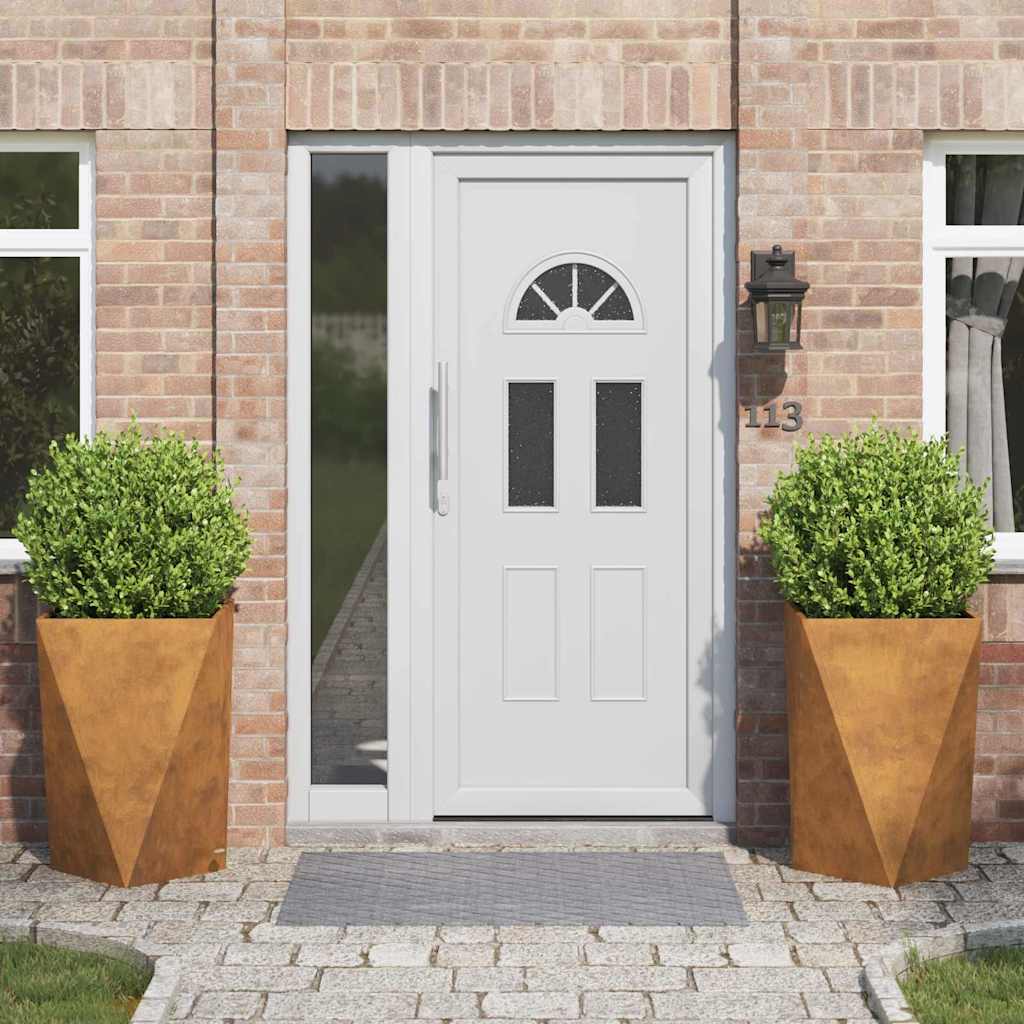 Planter 2 pcs Rusty 50 x 50 x 75 cm Weathering Steel