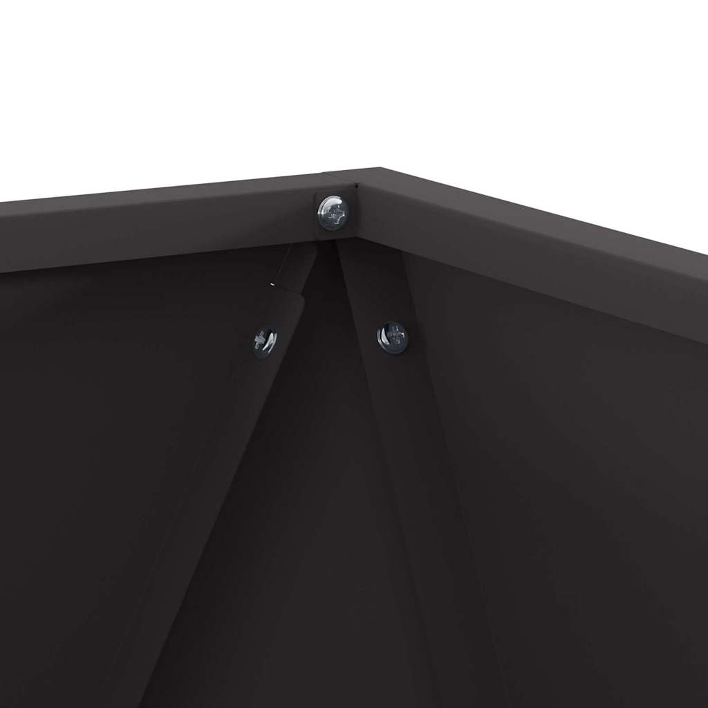 Planter 2 pcs Black 40 x 40 x 40 cm Steel
