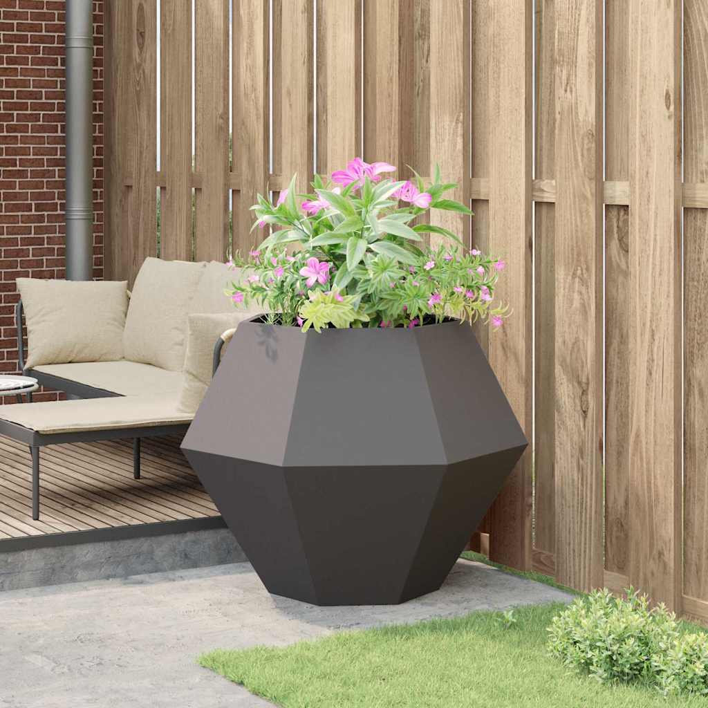 Planter Black 100 x 100 x 80 cm Steel