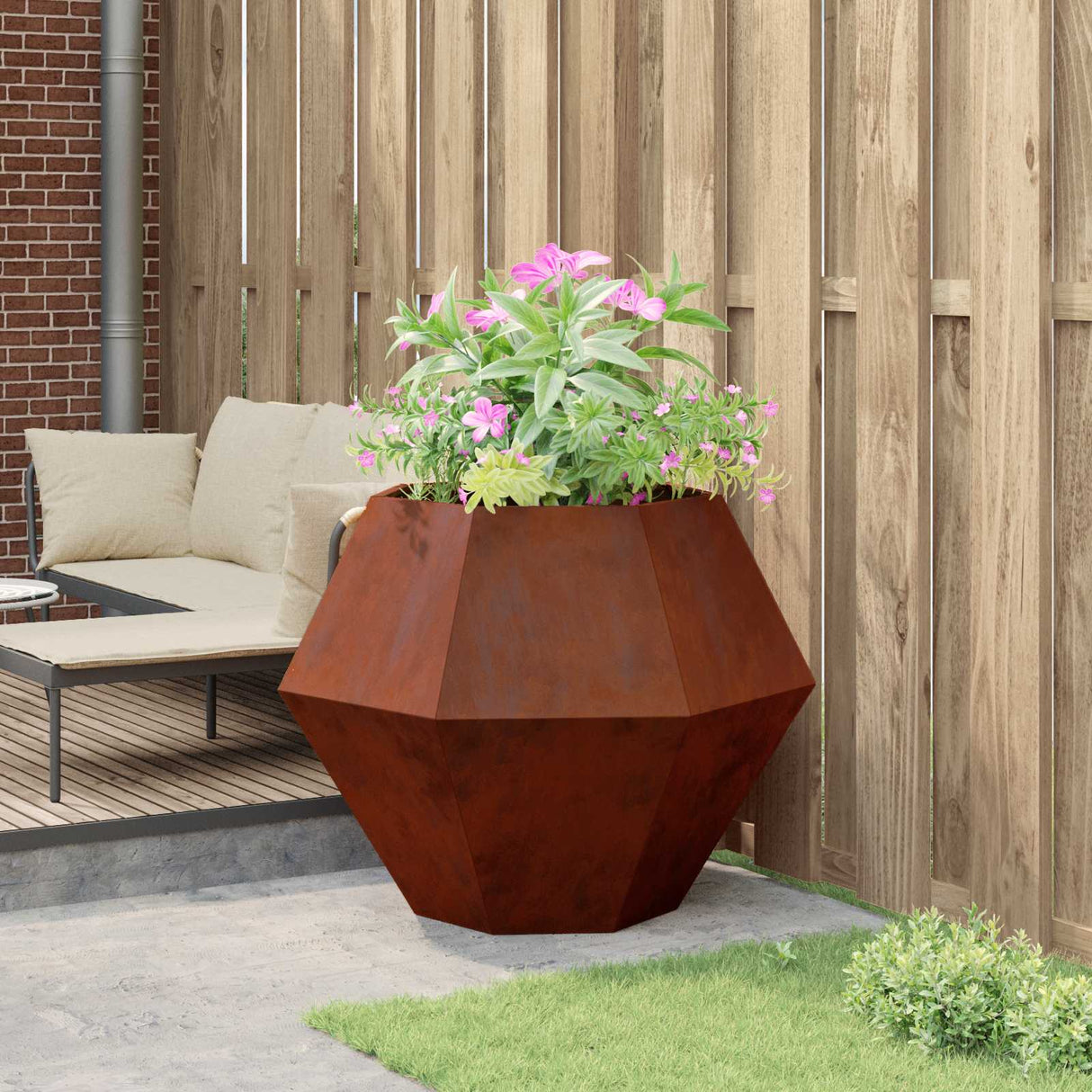 Planter Rusty 100 x 100 x 80 cm Weathering Steel