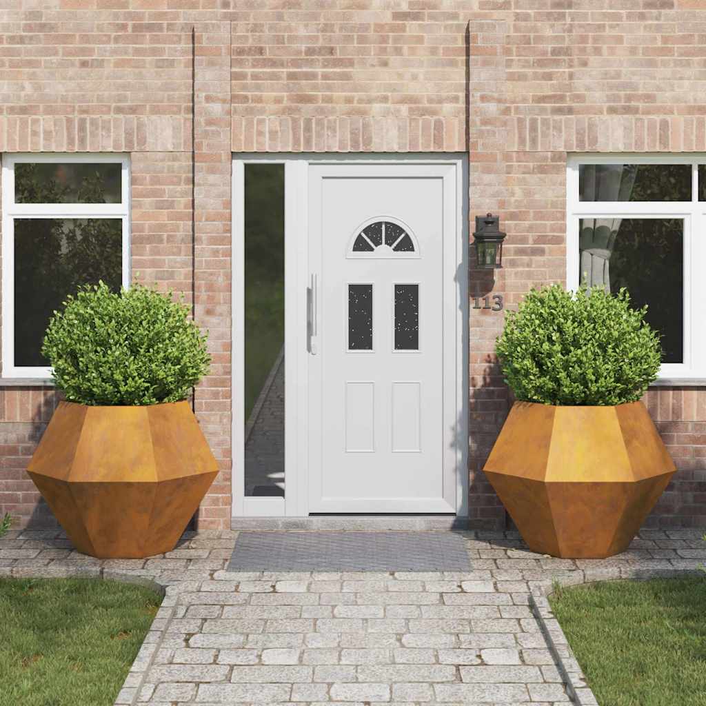 Planter 2 pcs Rusty 100 x 100 x 80 cm Weathering Steel