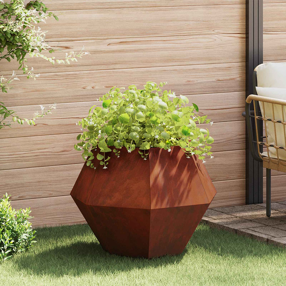 Planter Rusty 75 x 75 x 60 cm Weathering Steel