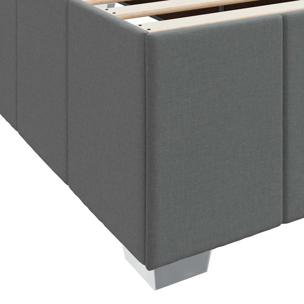 Bed Frame with Mattress Dark Grey 90 x 190 cm Fabric