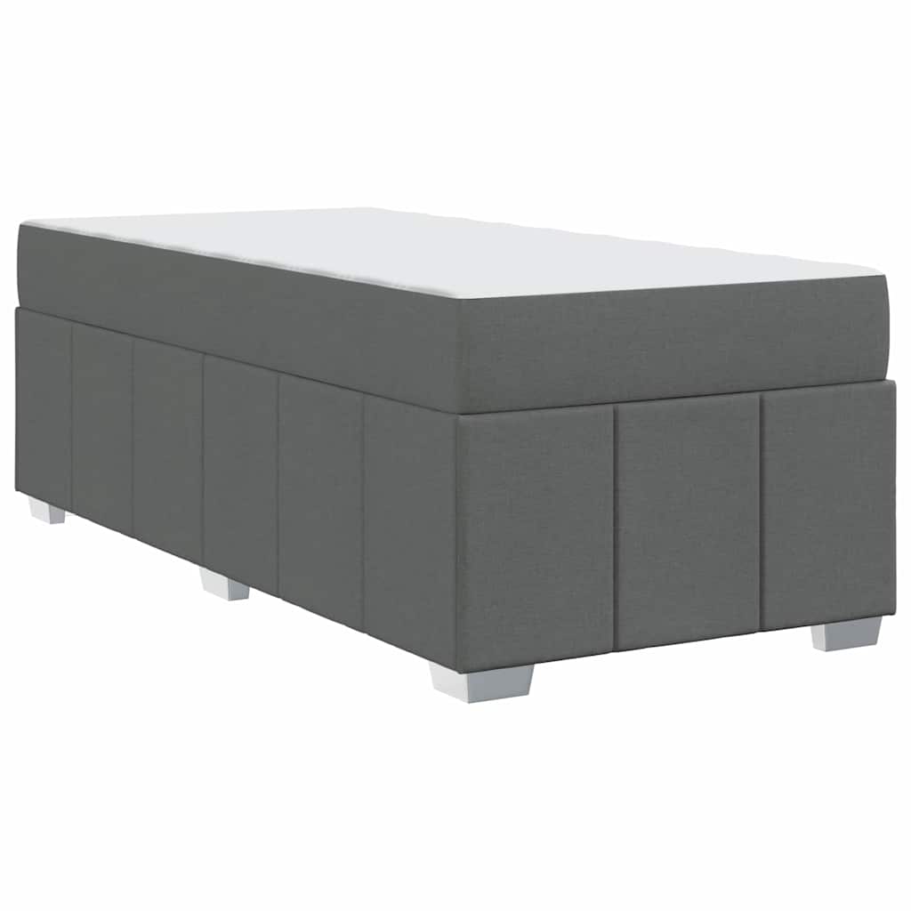Bed Frame with Mattress Dark Grey 90 x 190 cm Fabric
