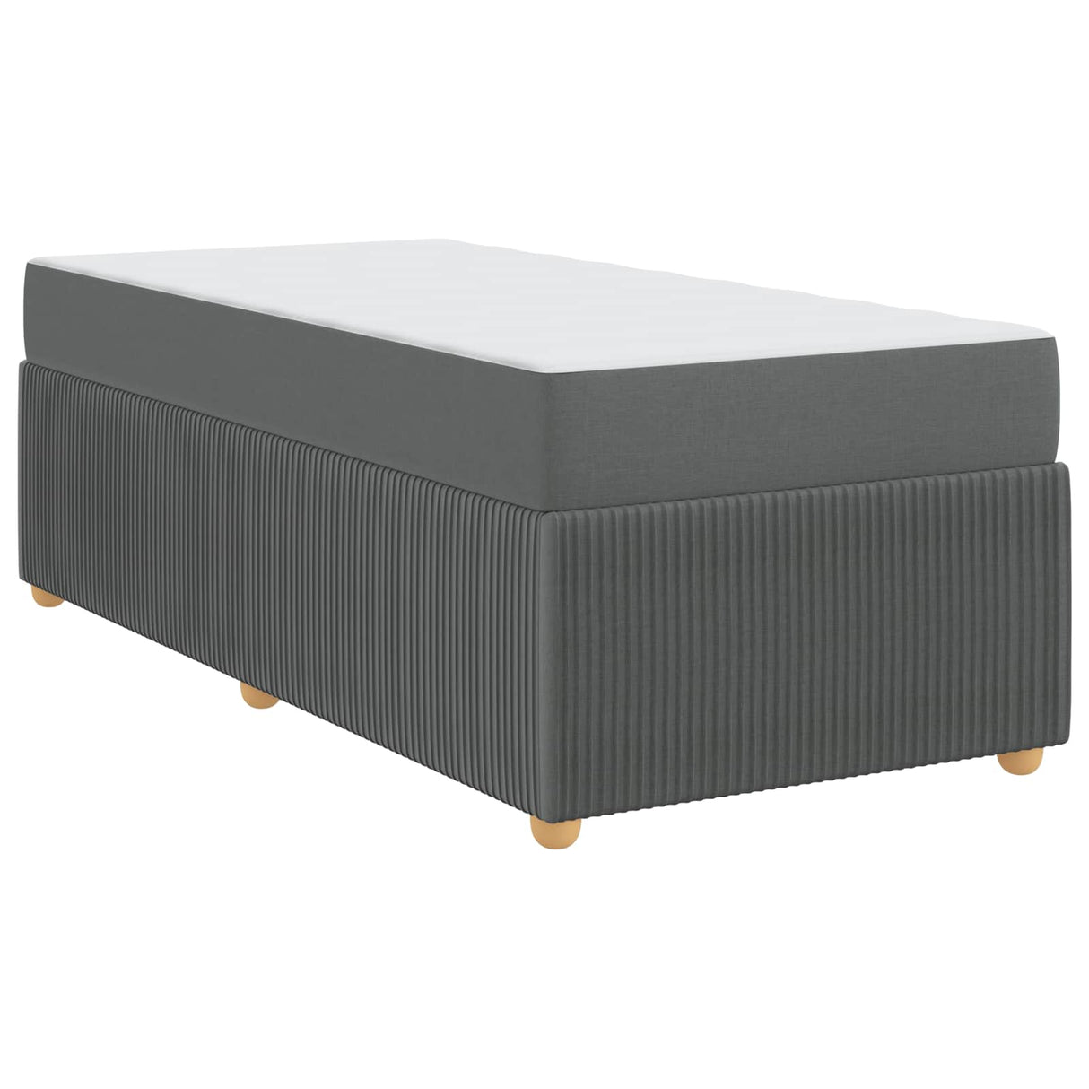 Bed Frame with Mattress Dark Grey 90 x 190 cm Fabric