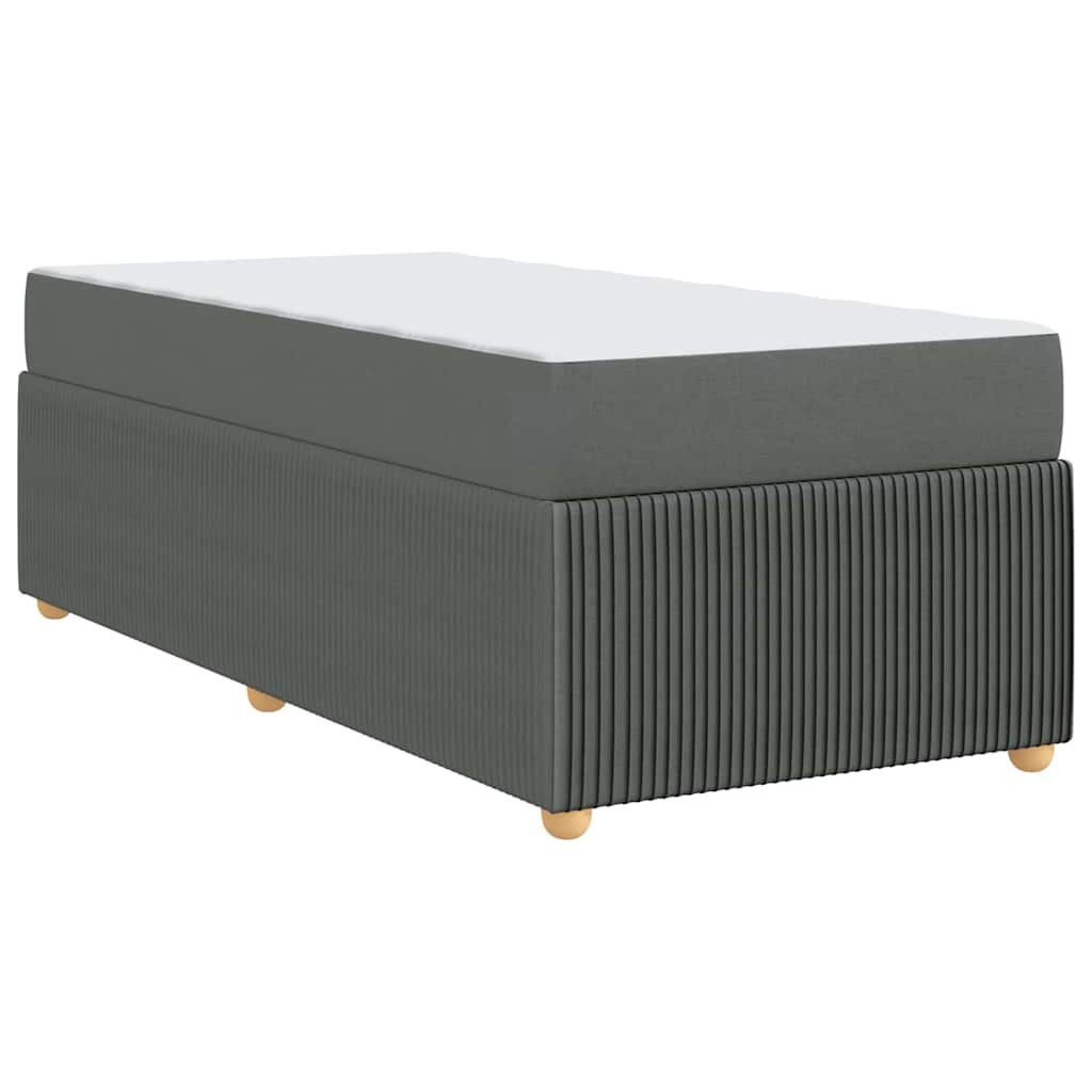 Bed Frame with Mattress Dark Grey 90 x 190 cm Fabric