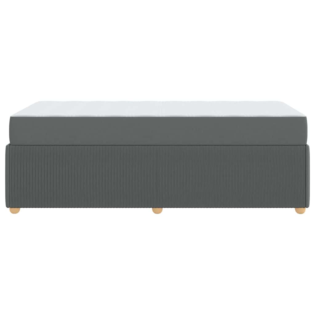 Bed Frame with Mattress Dark Grey 90 x 190 cm Fabric