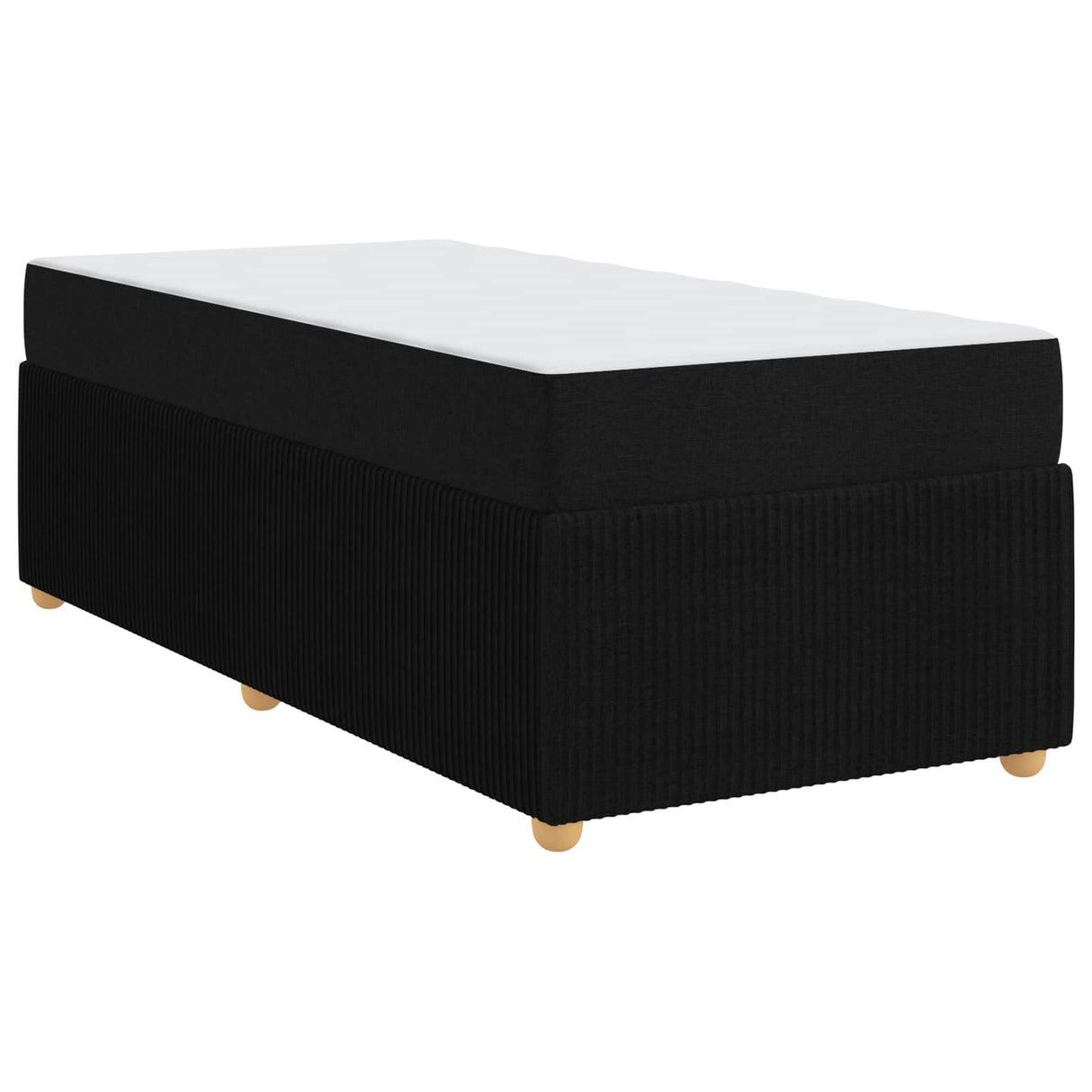 Bed Frame with Mattress Black 90 x 190 cm Fabric