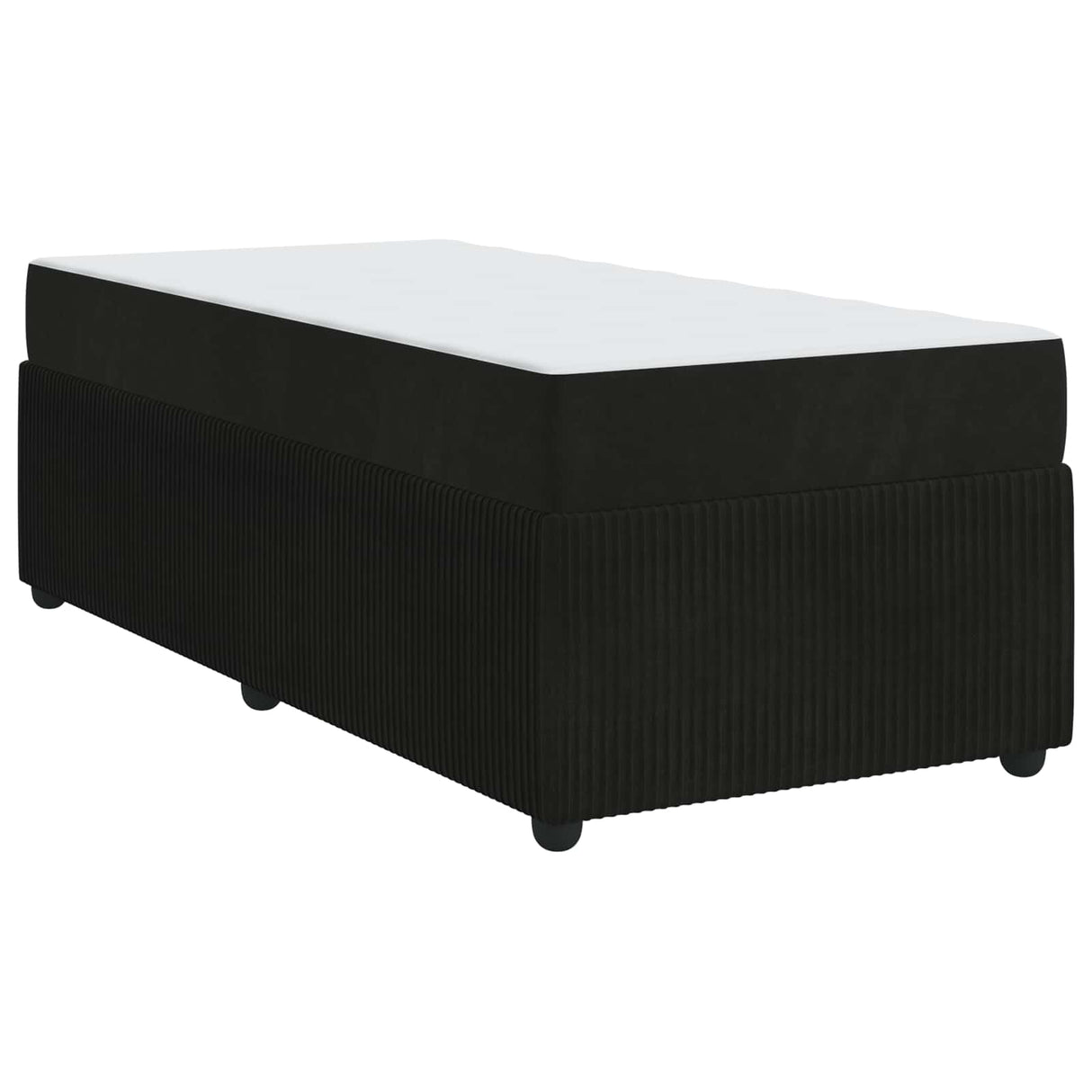 Bed Frame with Mattress Black 90 x 190 cm Fabric