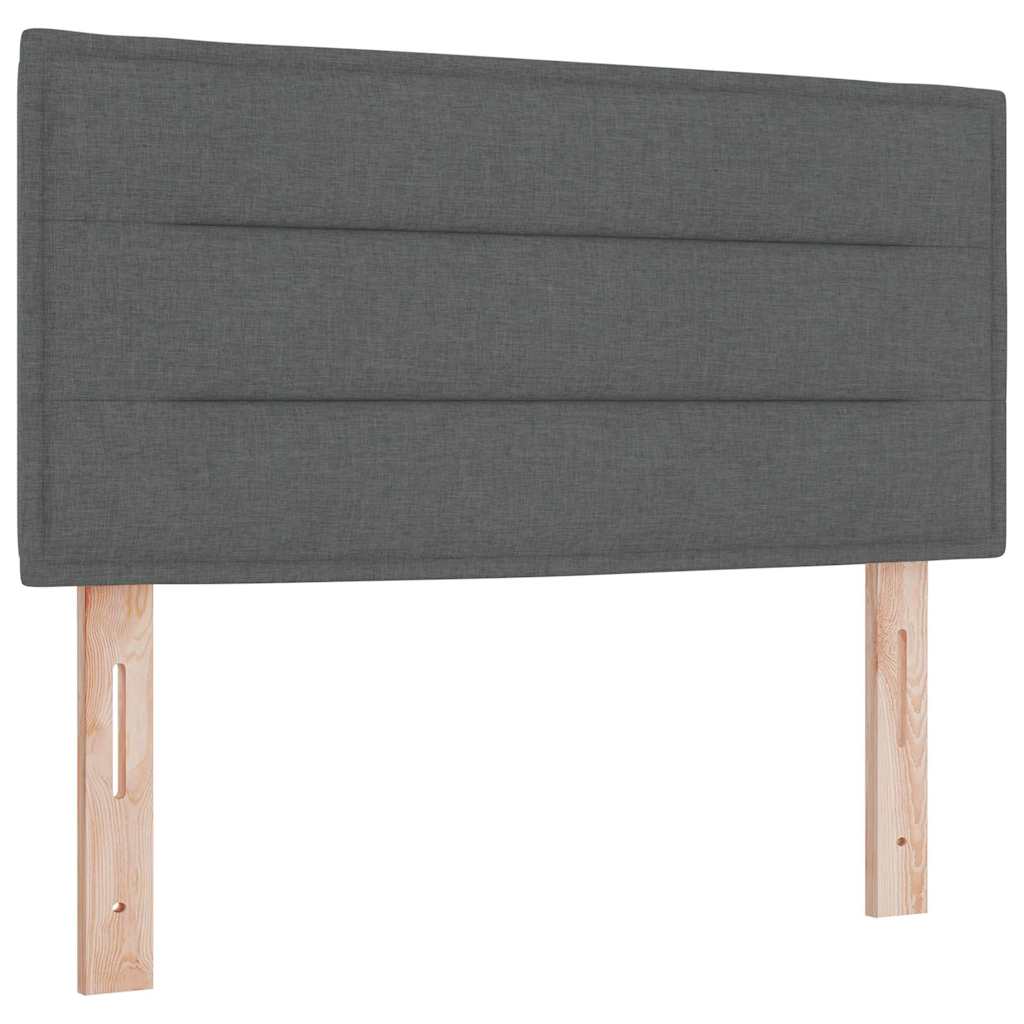 Box Spring Bed Dark Grey and White 107 x 203 cm Fabric