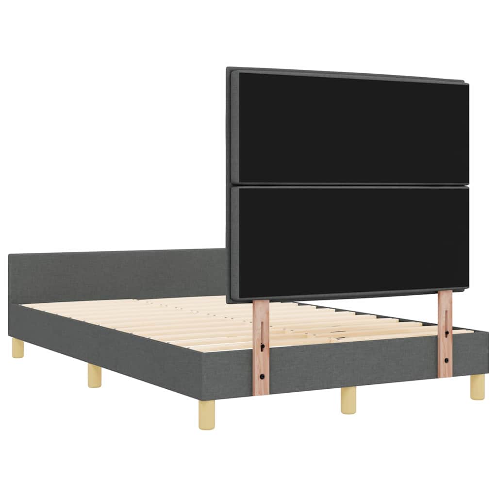 Bed Frame with Headboard Dark Grey 152 x 203 cm Fabric