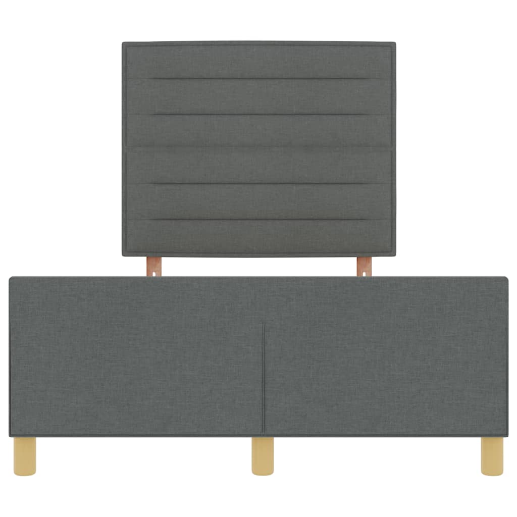 Bed Frame with Headboard Dark Grey 152 x 203 cm Fabric