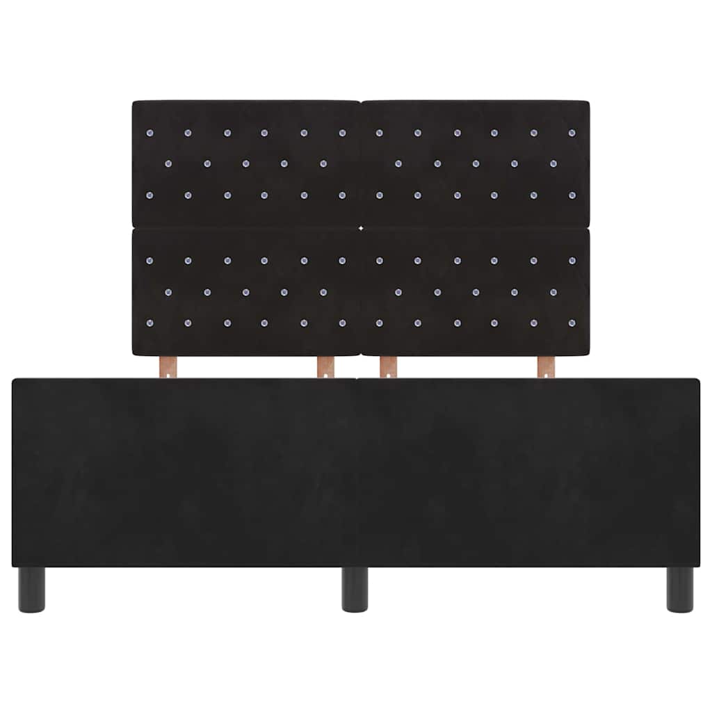 Bed Frame with Headboard Black 152 x 203 cm Velvet