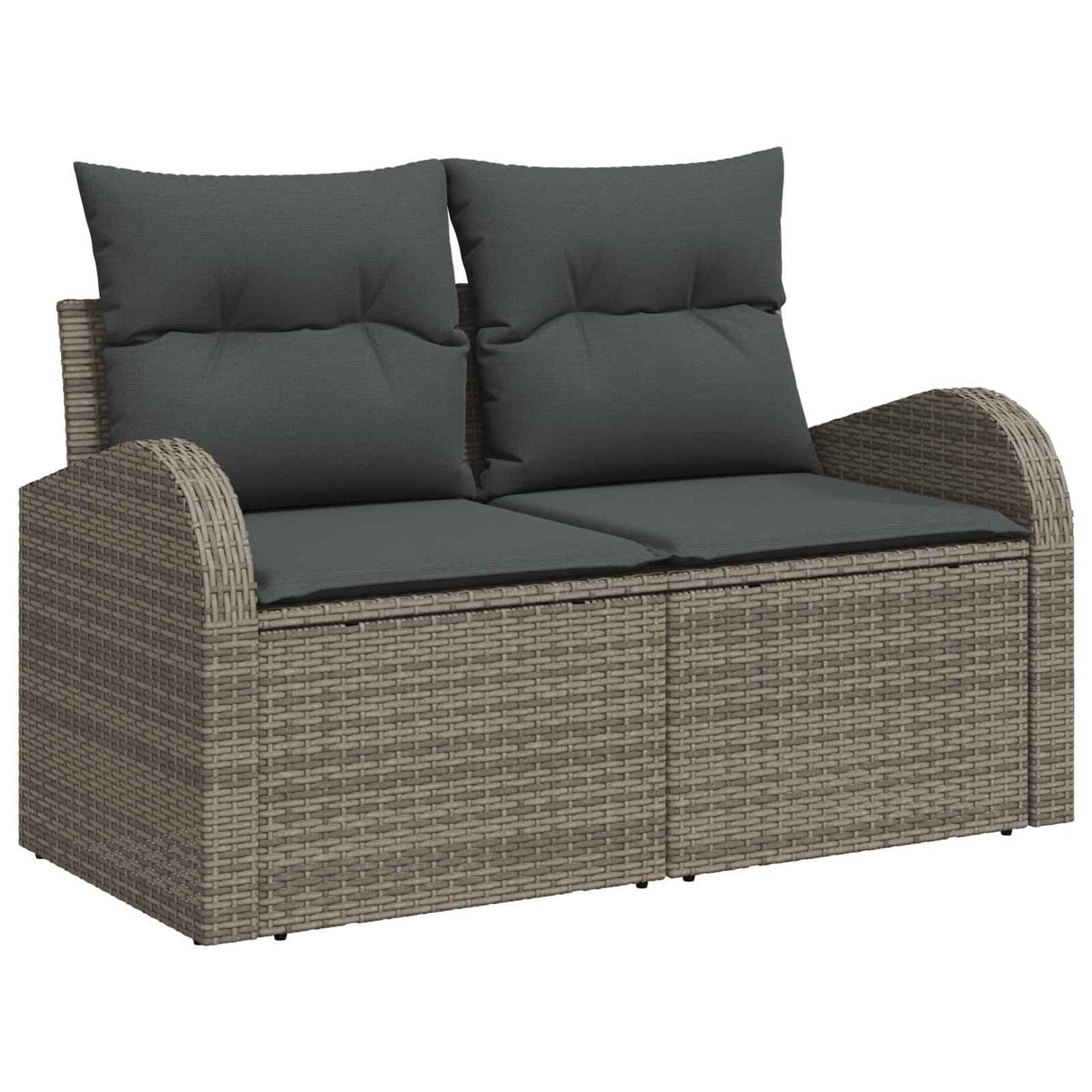 Garden Sofa Set 5 pcs 4-Seater Grey Poly Rattan