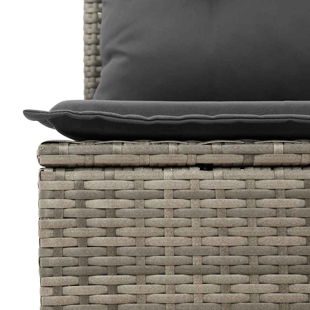 Sofa Set 7 pcs Grey Poly Rattan