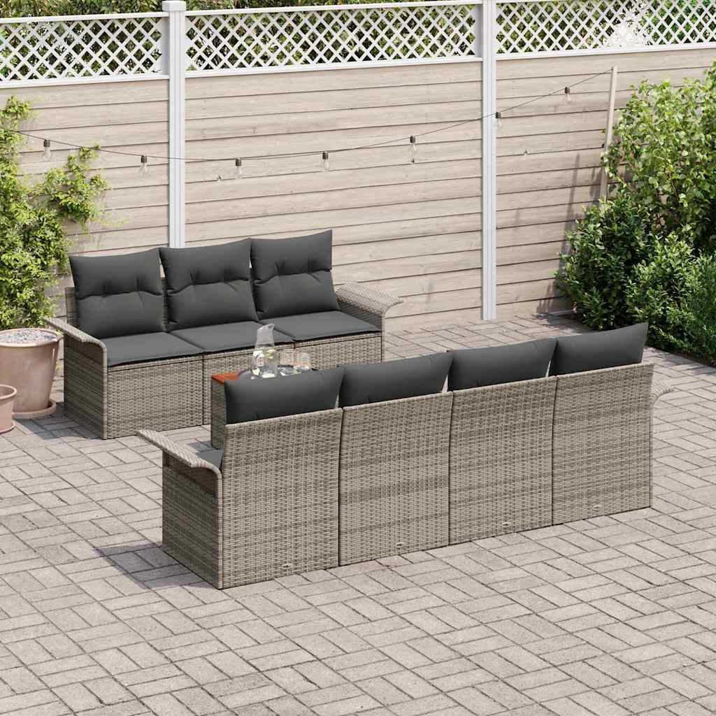 Garden Sofa Set with Cushion with Storage Manual 8 pcs Grey