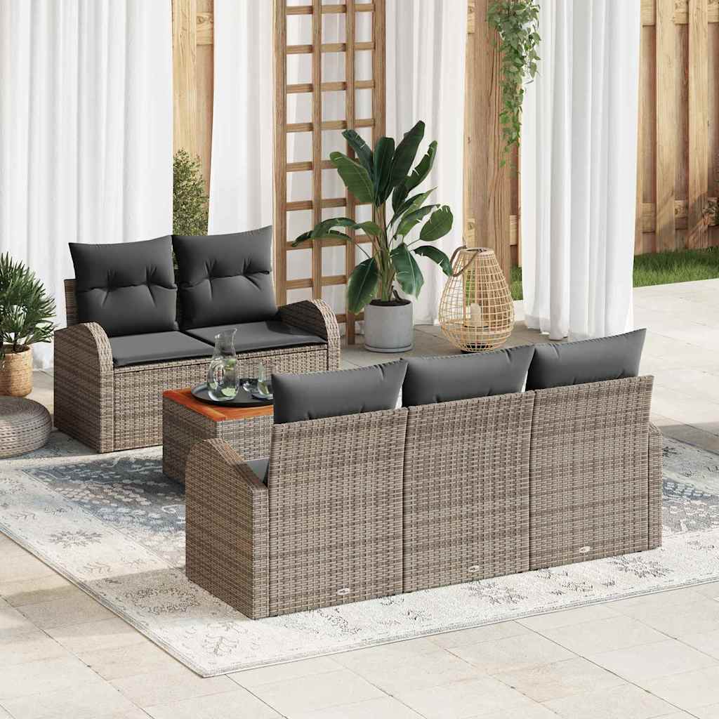 Garden Sofa Set 6 pcs Grey