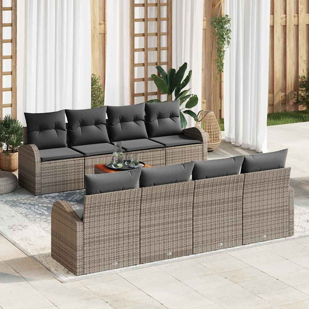 Garden Sofa Set 9 pcs Grey