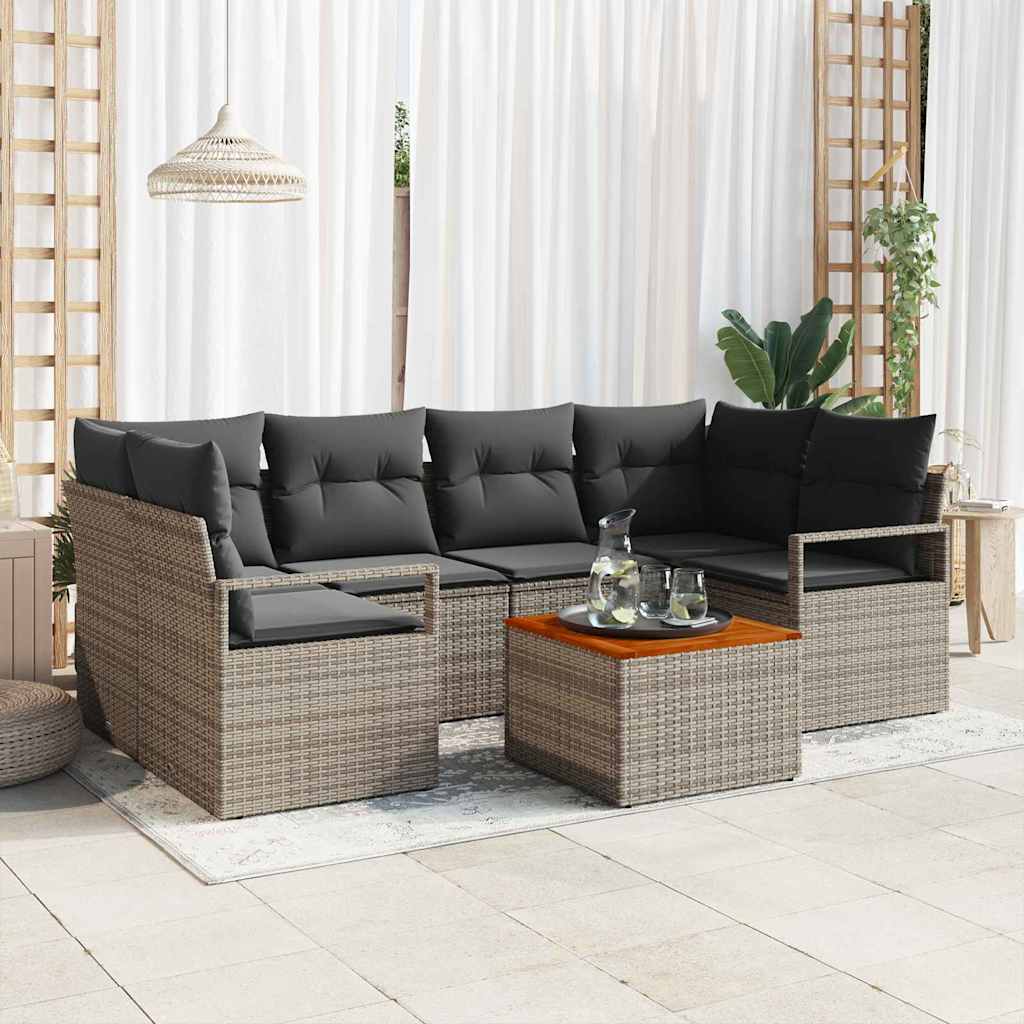 Garden Sofa Set 7 pcs Grey