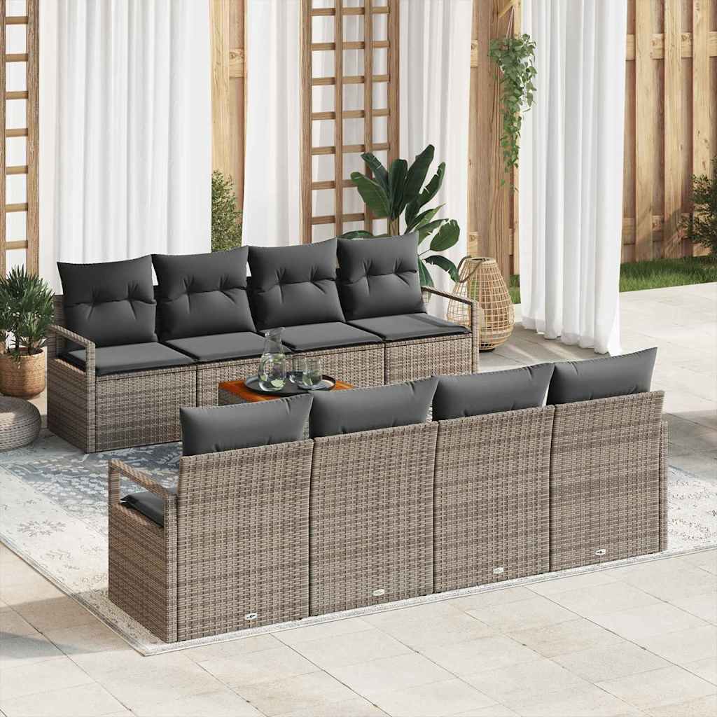 Garden Sofa Set 9 pcs Grey