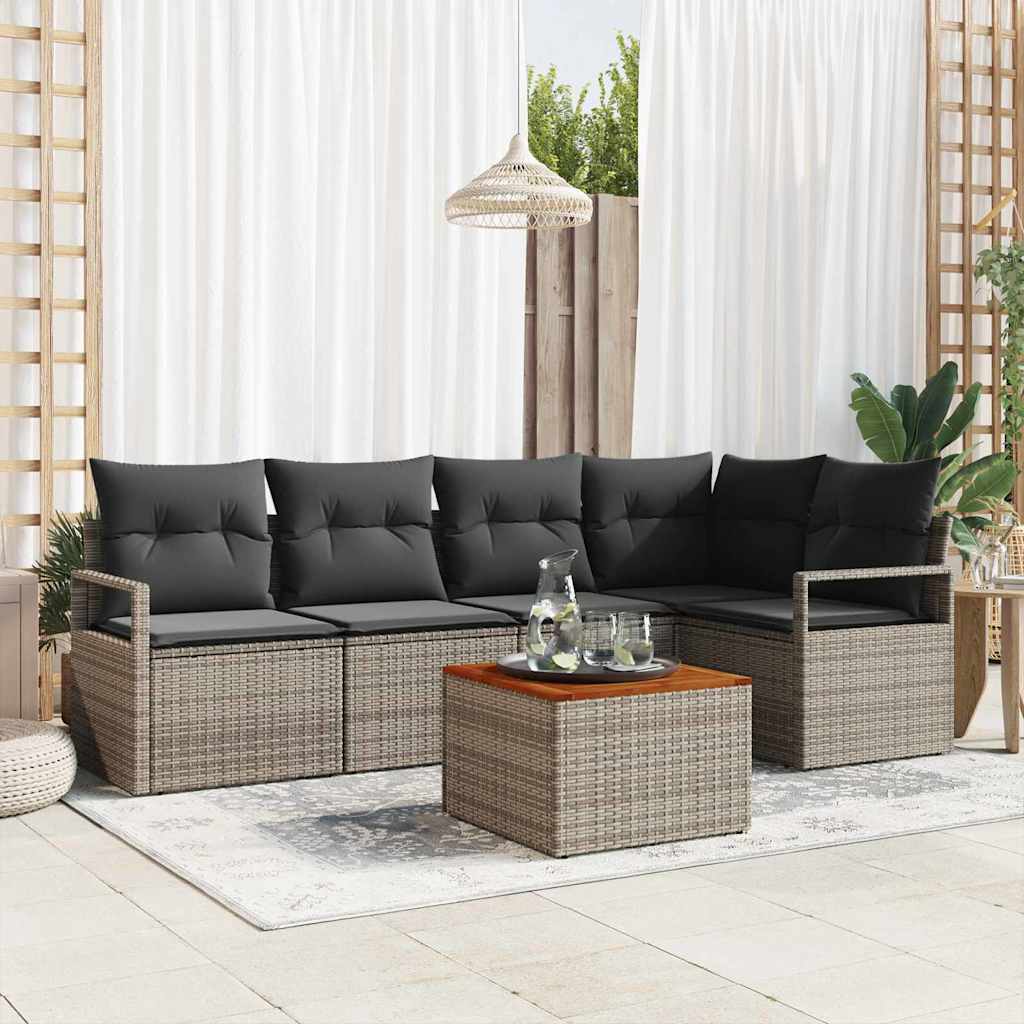 Garden Sofa Set 6 pcs Grey