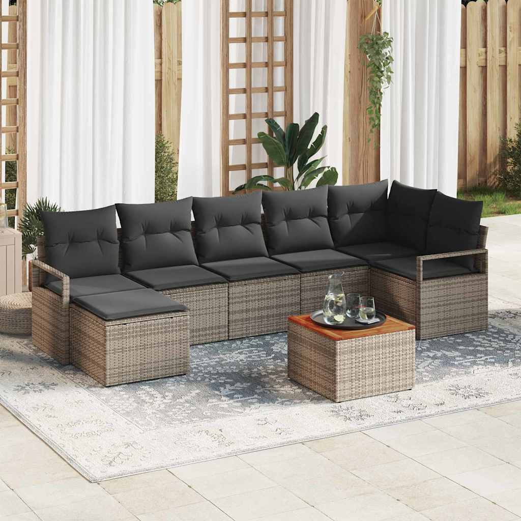 Garden Sofa Set 8 pcs Grey