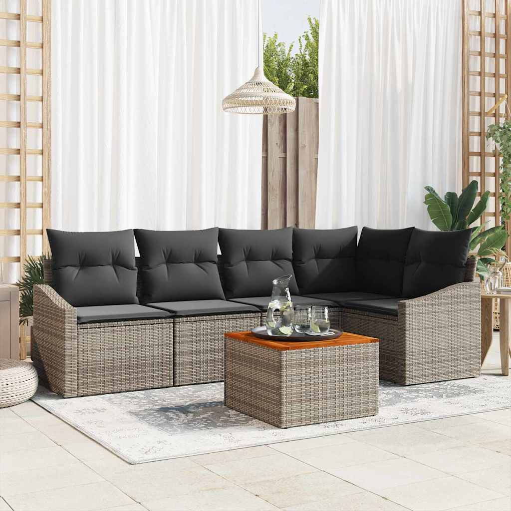Garden Sofa Set 6 pcs Grey