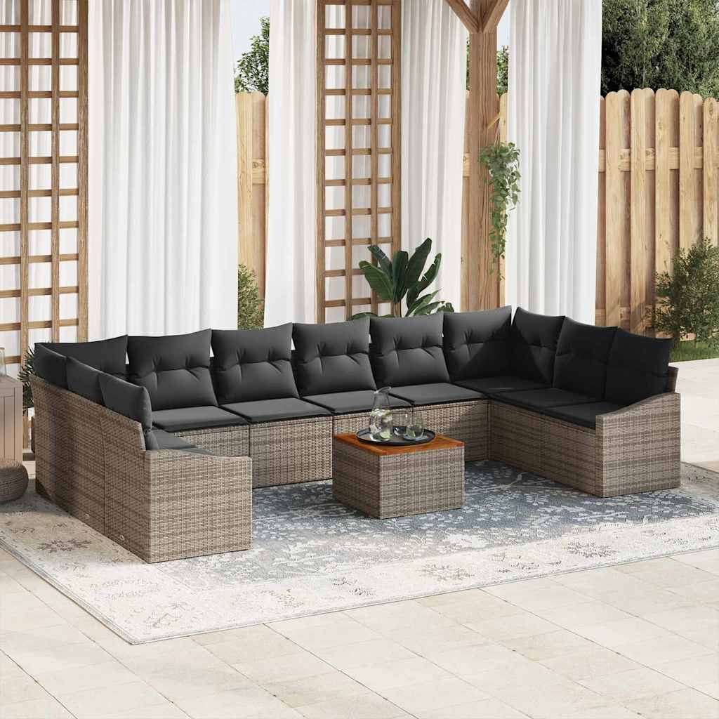 Garden Sofa Set 11 pcs Grey