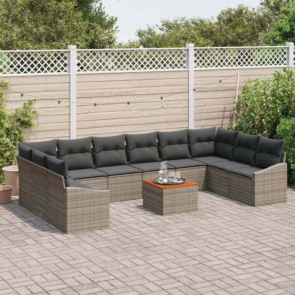Garden Sofa Set 11 pcs Grey