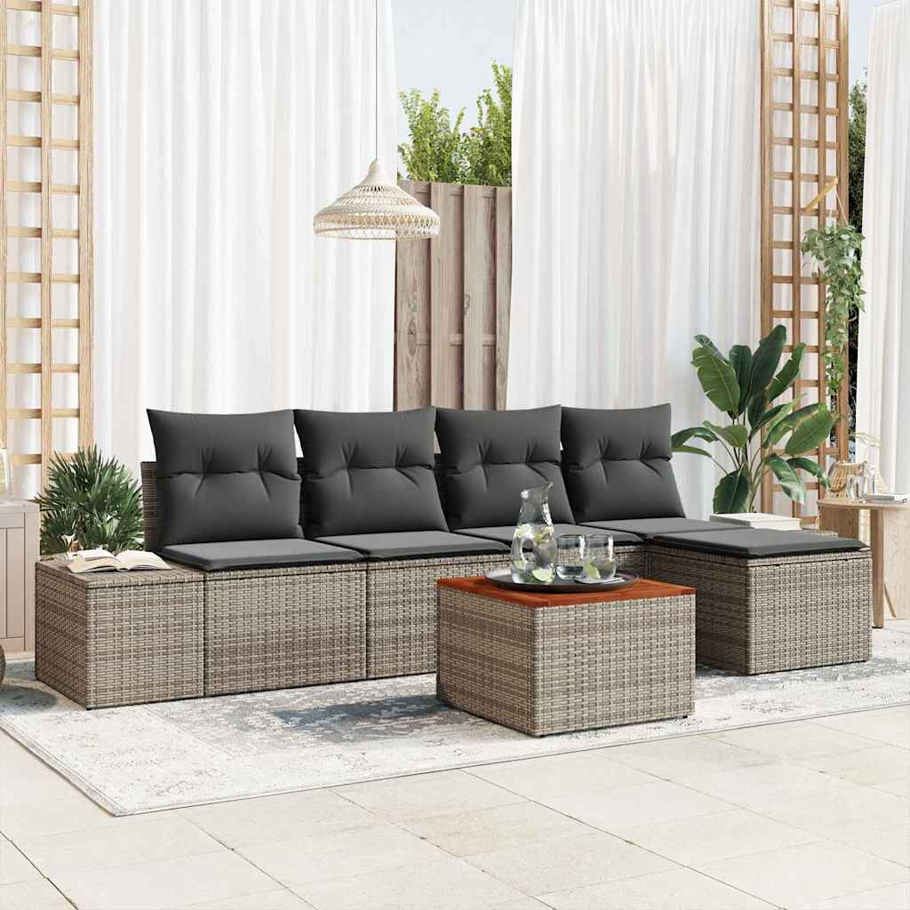 Garden Sofa Set 6 pcs Grey