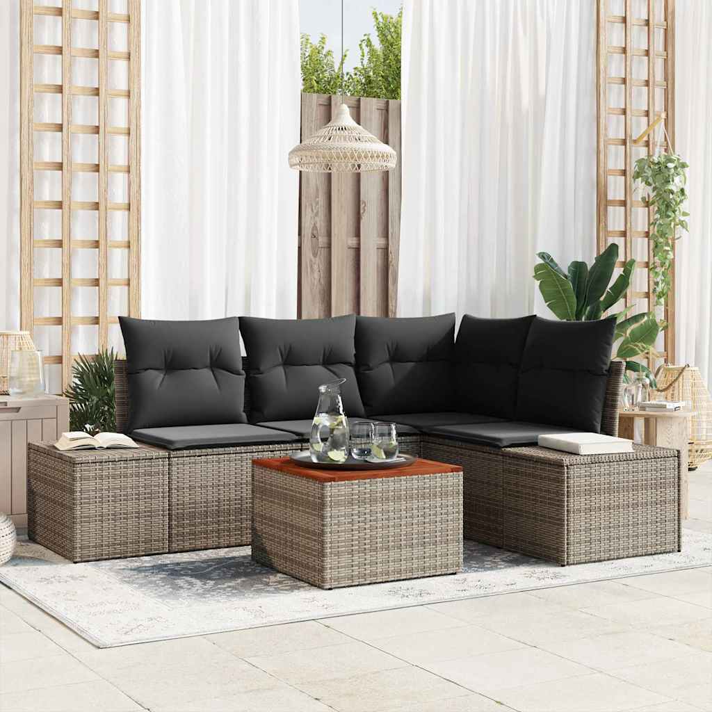 Garden Sofa Set 5 pcs Grey