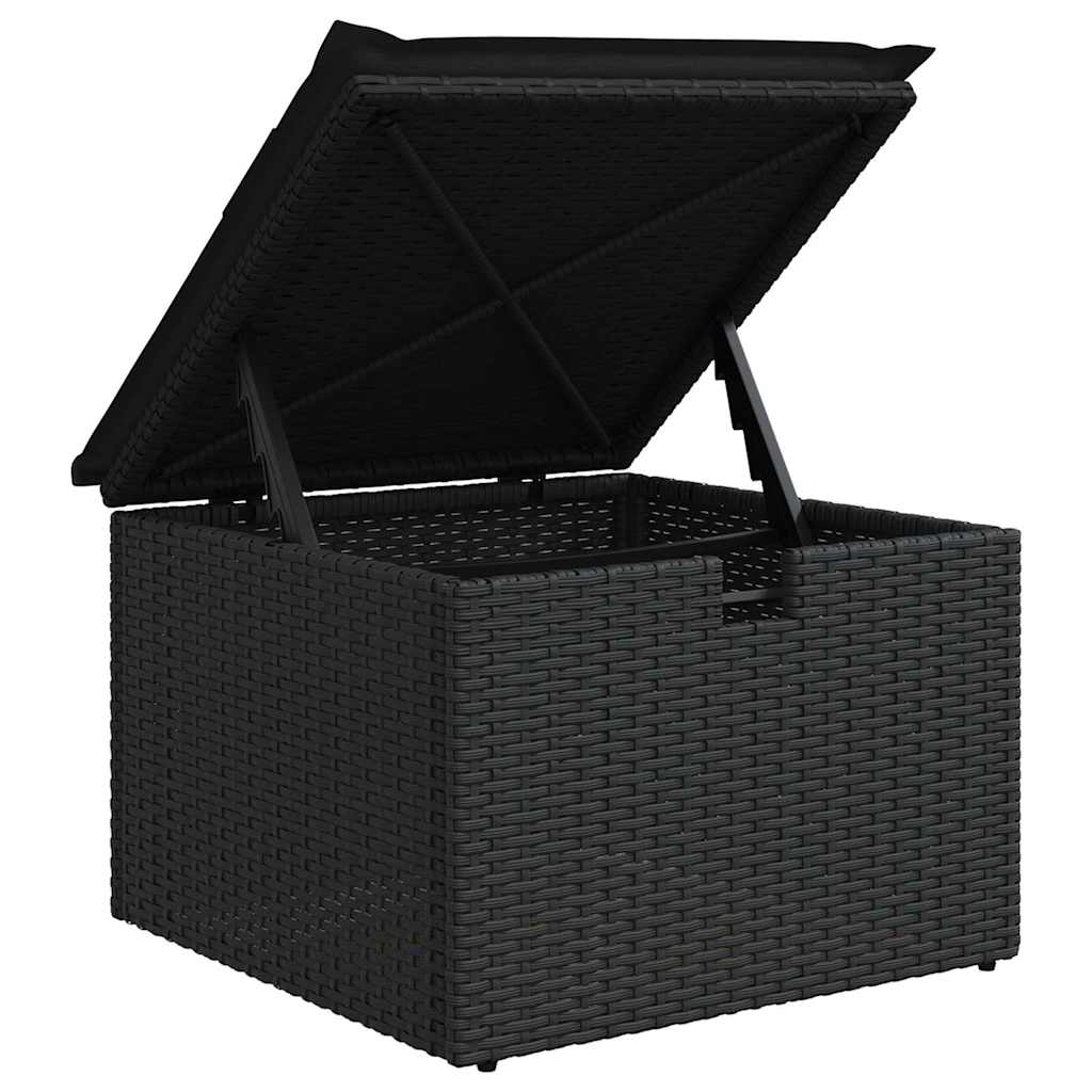 Sofa Set 5 pcs Black Poly Rattan