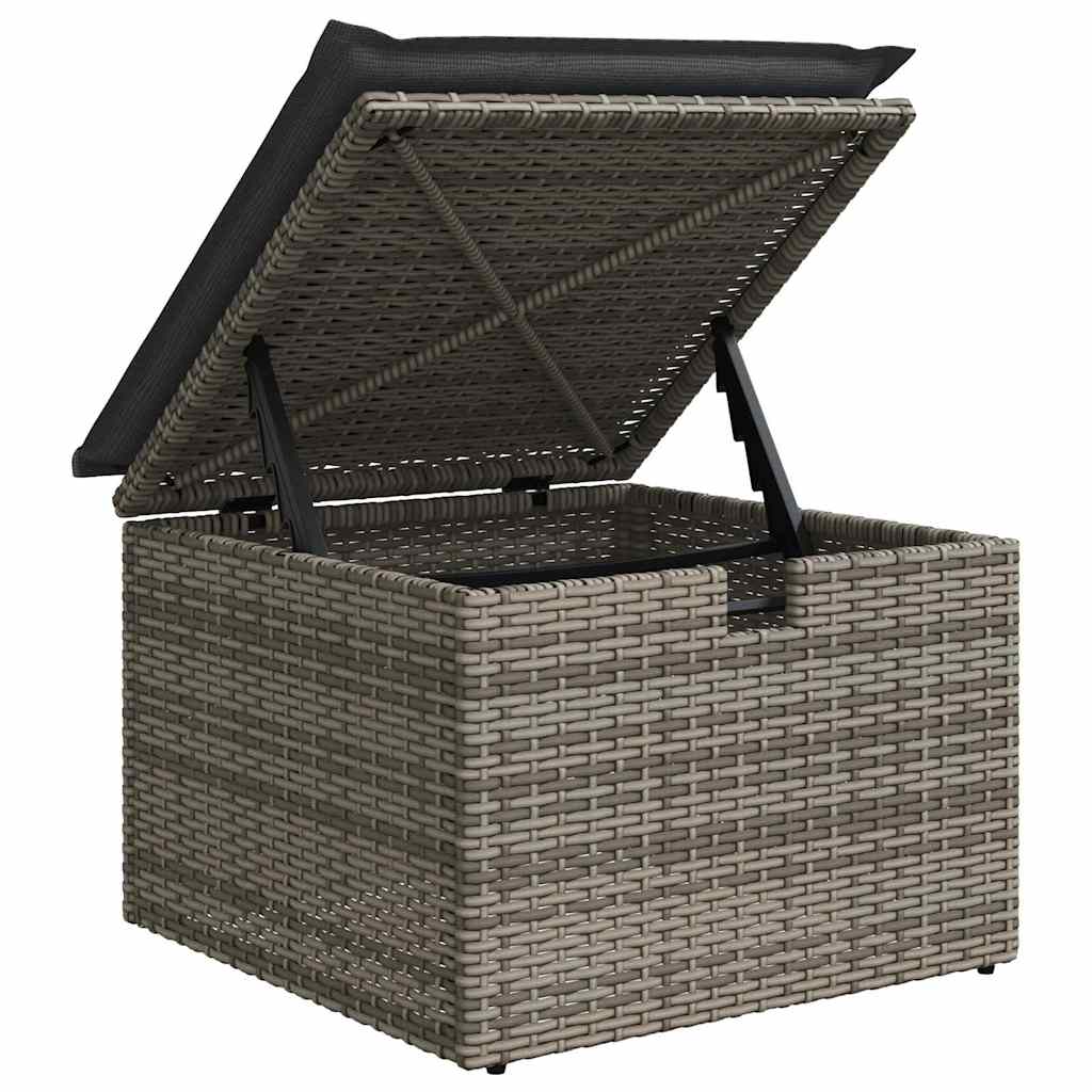 Garden Sofa Set 7 pcs Grey Poly Rattan