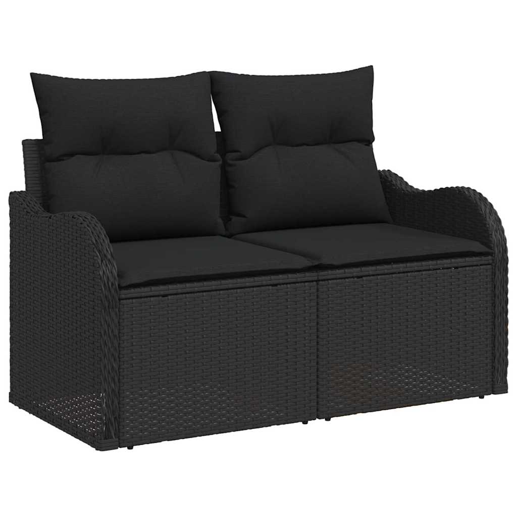 Garden Sofa Set 9 pcs Black Poly Rattan