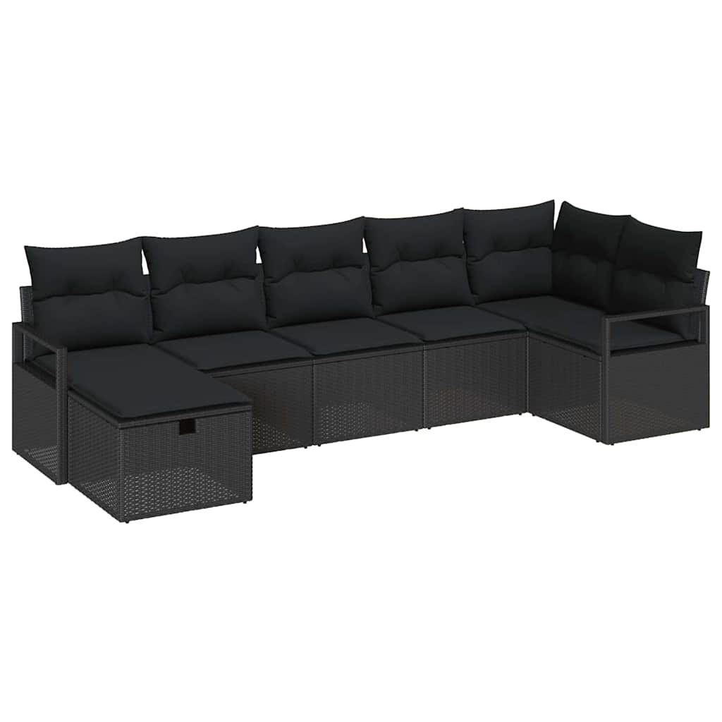 Sofa Set with Cushion 5 pcs Poly Rattan