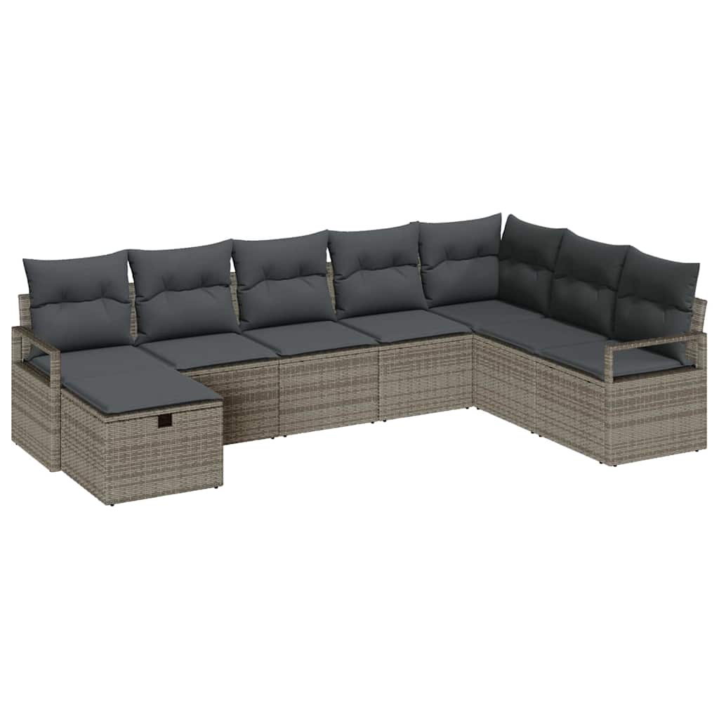 Sofa Set with Cushion 5 pcs Poly Rattan
