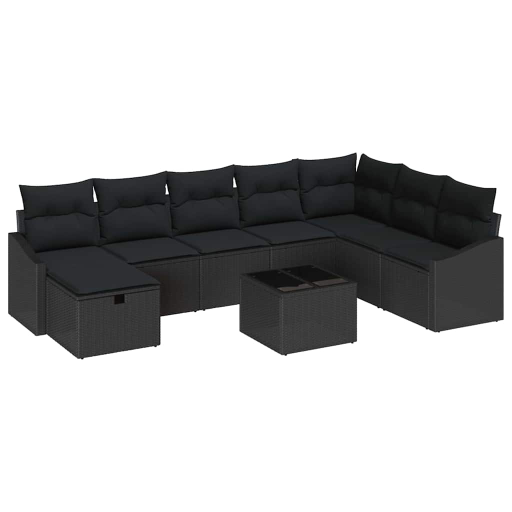 Sofa Set with Cushion 8 pcs Poly Rattan