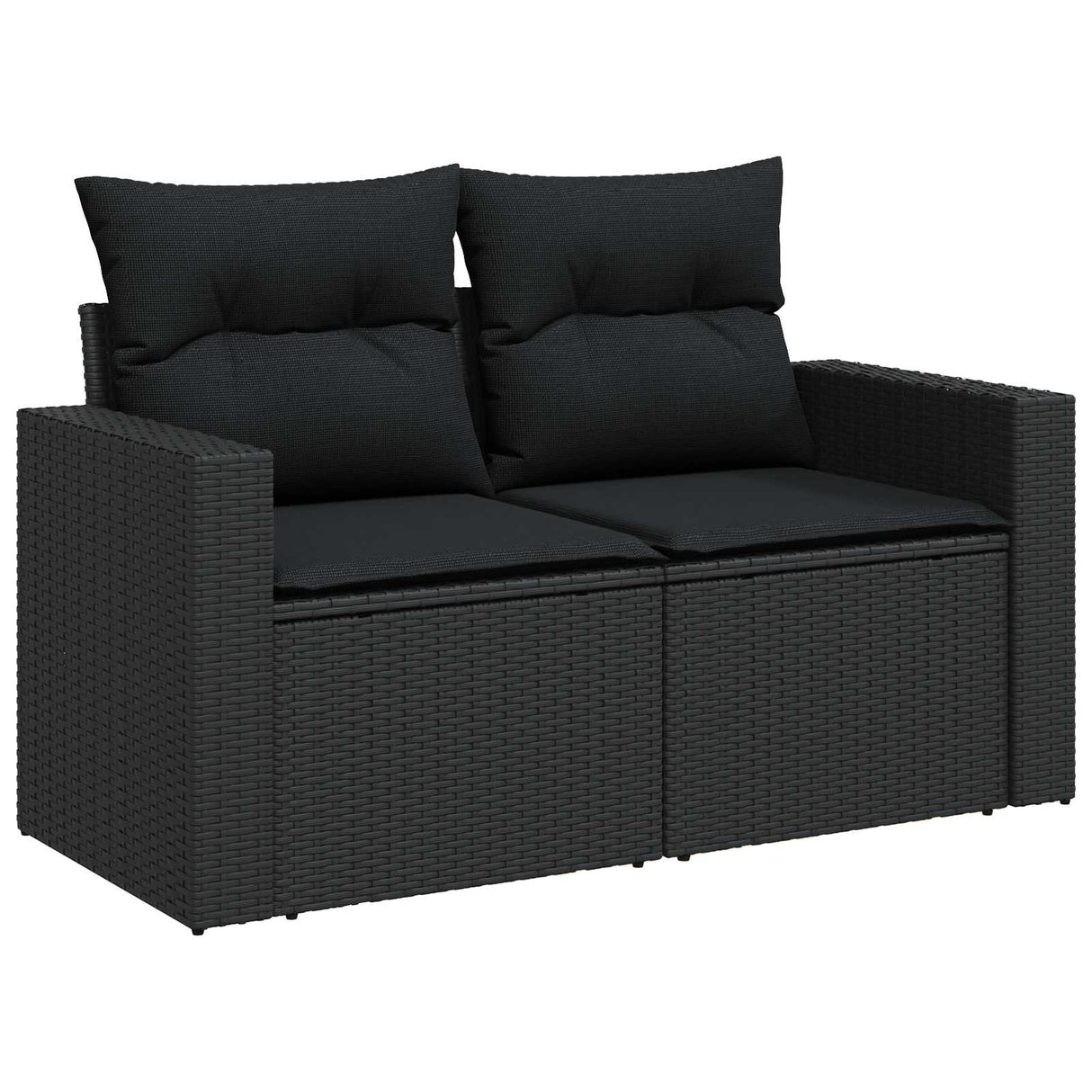 Garden Sofa Set Height-Adjustable 11 pcs Black Poly Rattan