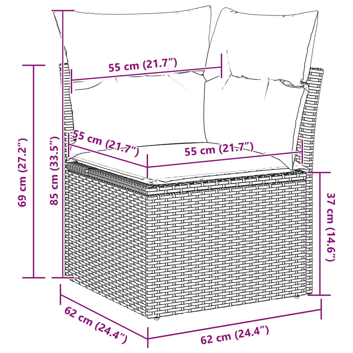 Garden Sofa Set 8 pcs Black Poly Rattan