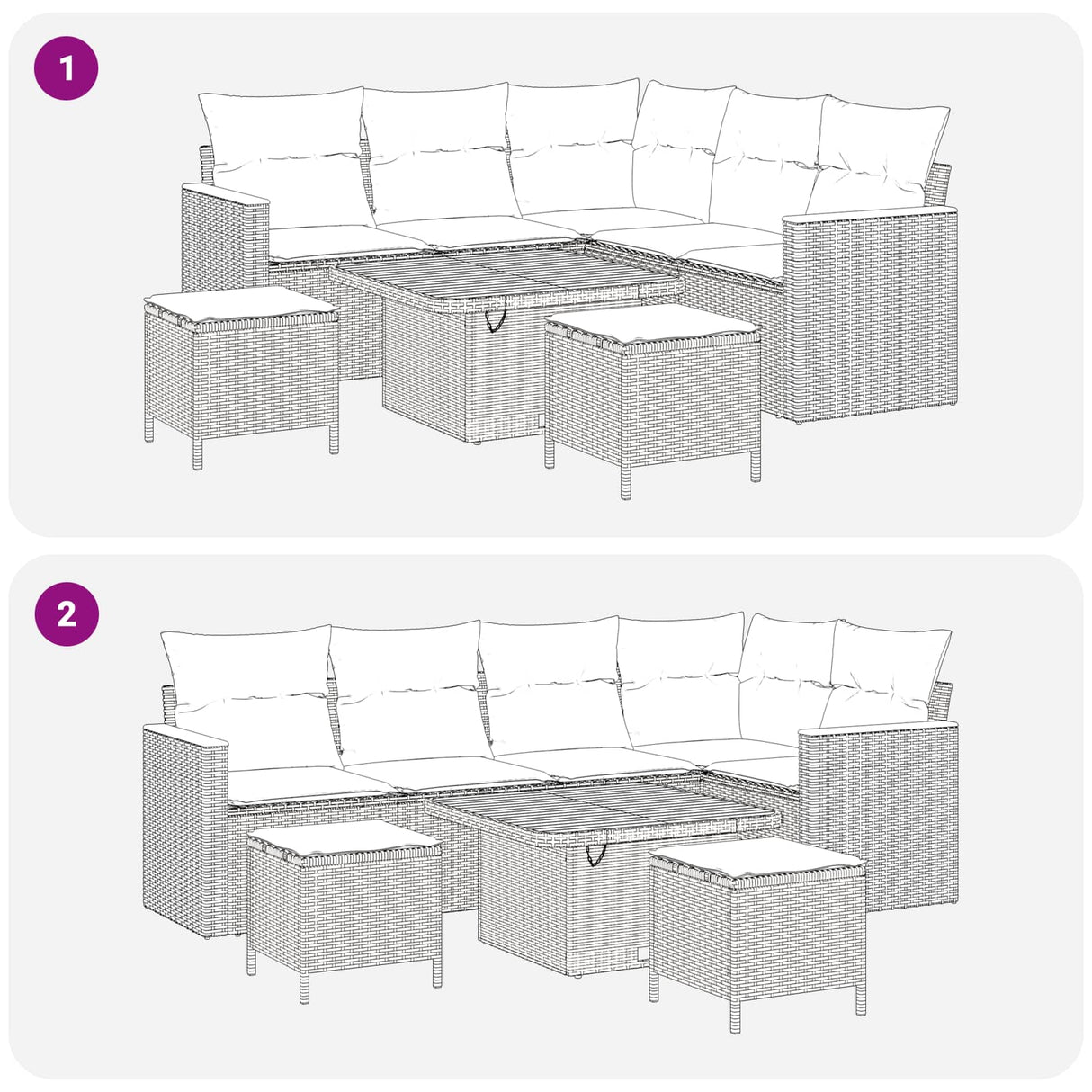 Garden Sofa Set 8 pcs Black Poly Rattan