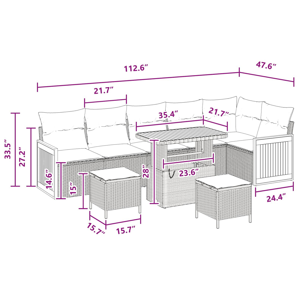 Garden Sofa Set 9 pcs Black Poly rattan and powder-coated steel
