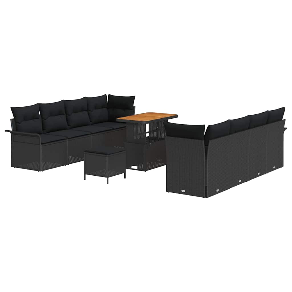 Garden Sofa Set with Cushion with Storage Black 90 x 55 x 71 cm