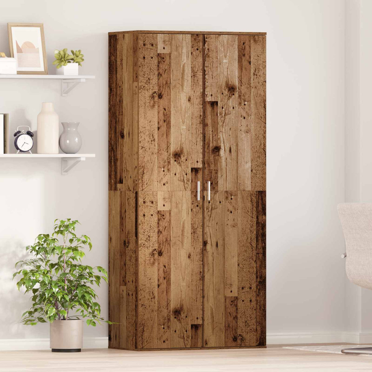 Highboard 80 x 39 x 178 cm Engineered Wood Old Wood
