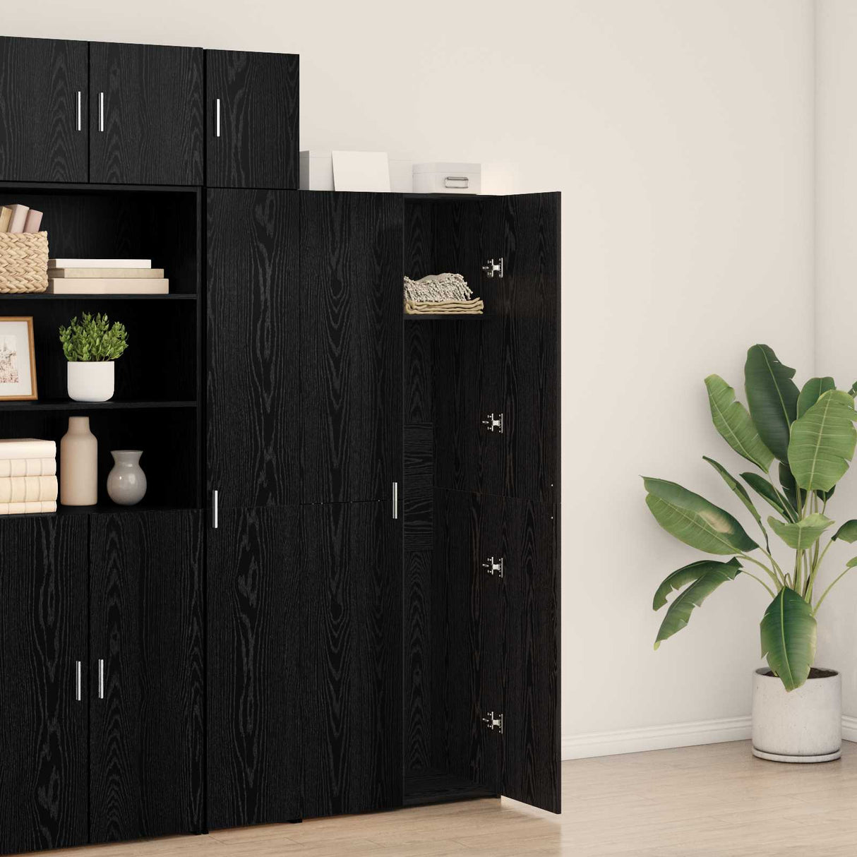 Highboard Black Oak 70 x 42,5 x 185 cm