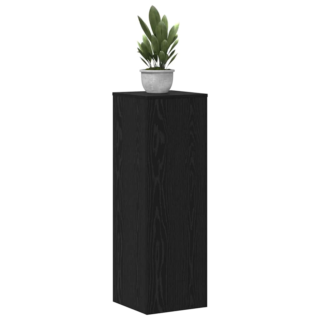 Plant Stand 2 pcs Black Oak 33 x 33 x 100 cm Engineered Wood