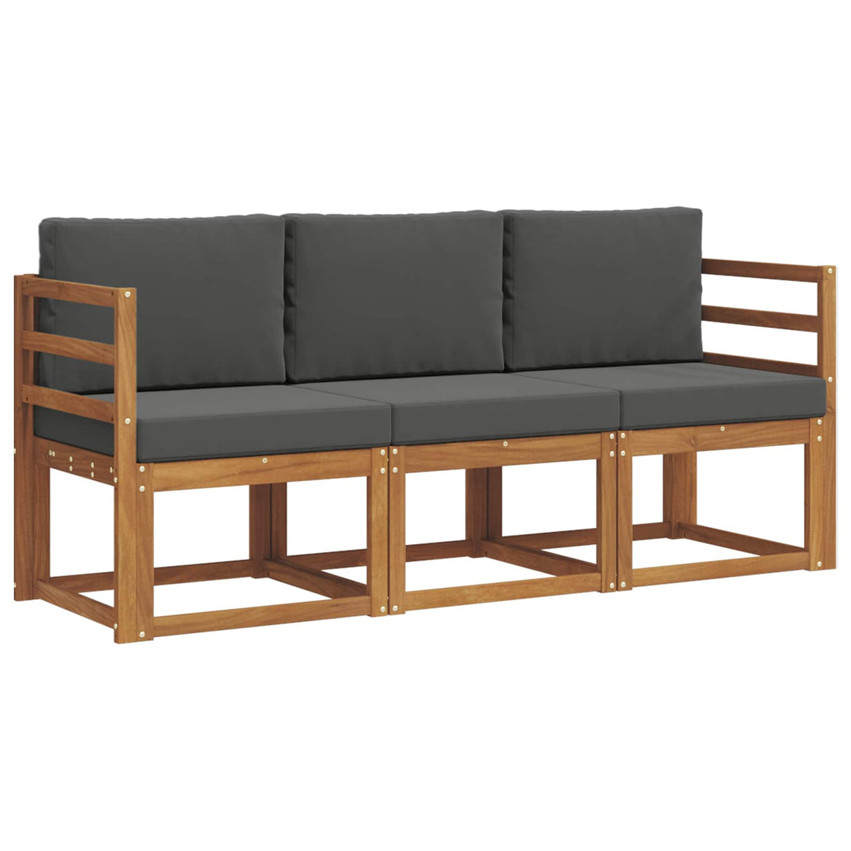 Outdoor Sofa Set 3 pcs Natural and Anthracite