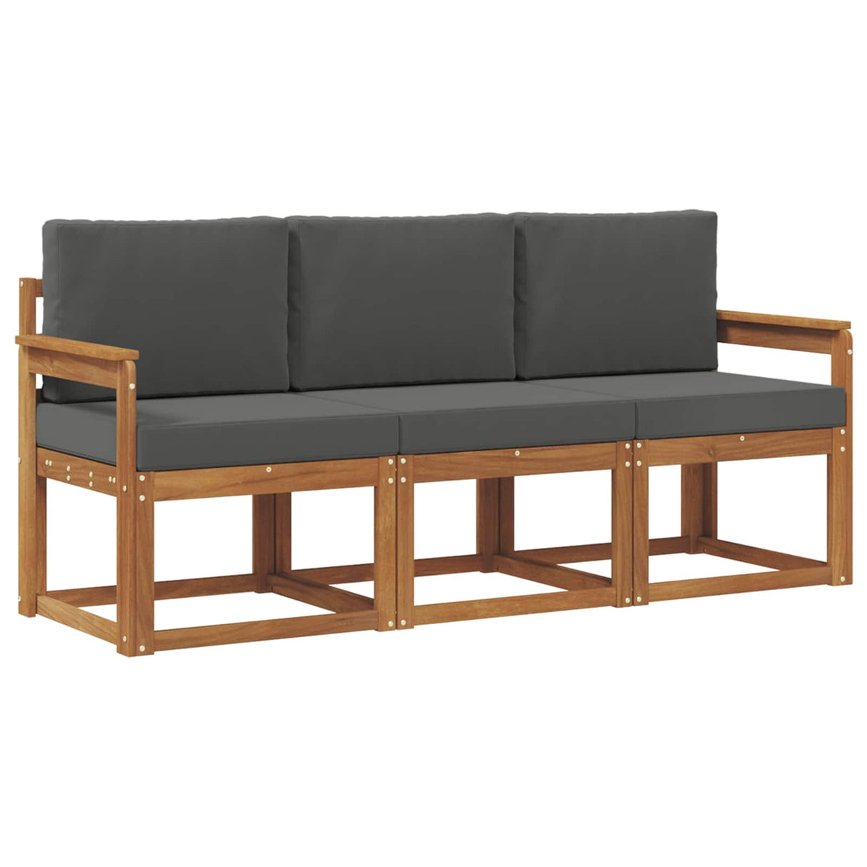 Outdoor Sofa Set 3 pcs Natural and Anthracite