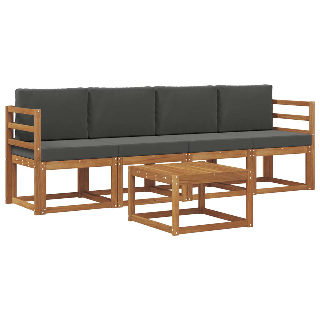 Outdoor Sofa Set 5 pcs Natural and Anthracite